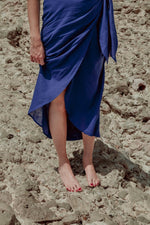 jupe de grossesse évolutive taille haute couleur bleu roi