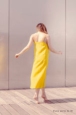 Naissance publique robe de grossesse forme lingerie jaune et bloomer assorti