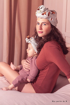 
                  
                    Naissance publique - Body de grossesse et d'allaitement forme cache-coeur en seacell, vêtement post-partum
                  
                