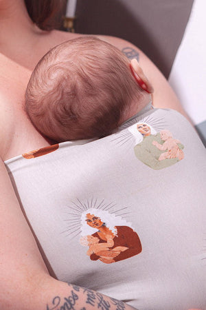 
                  
                    Naissance publique - Bandeau de peau-à-peau motif madone taille XL, ou méthode "mère kangourou" favorisant le lien maman-bébé_4
                  
                